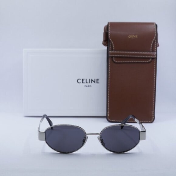 Celine CL40235U 16A Oval Sunglasses – Silver - Picture 3 of 13